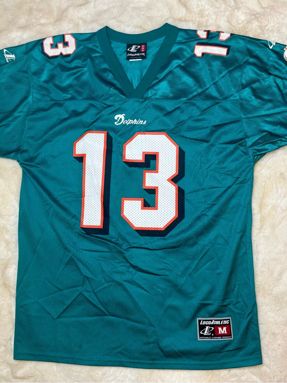 Logo Athletic Teal Football Jersey with White Accents